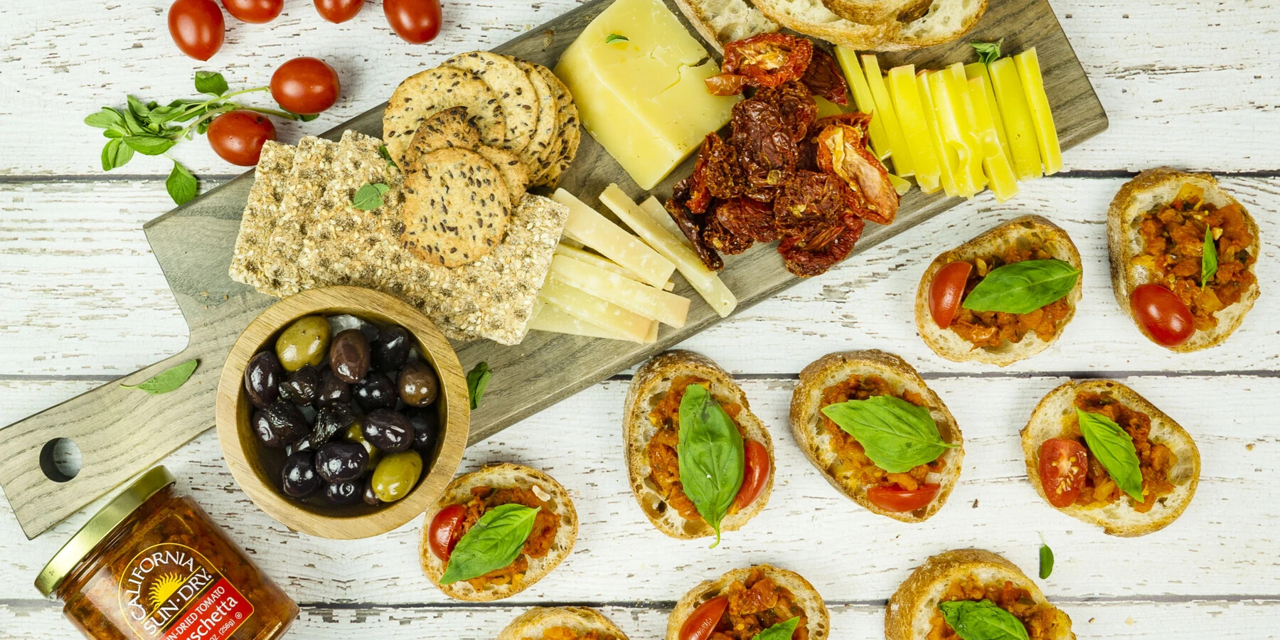 Cheese, crackers, and snacks