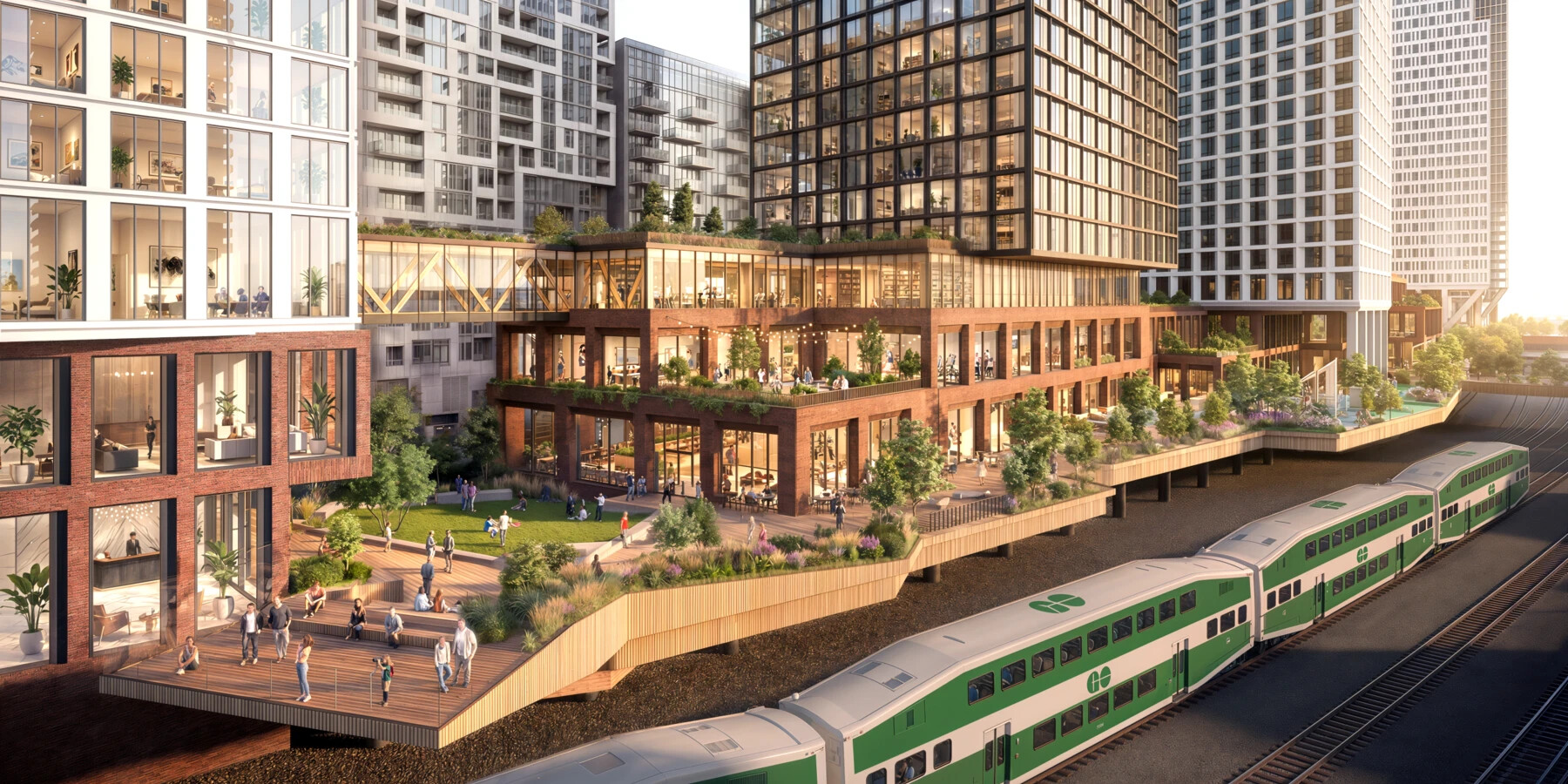View of the Promenade at Toronto Rail Yards
