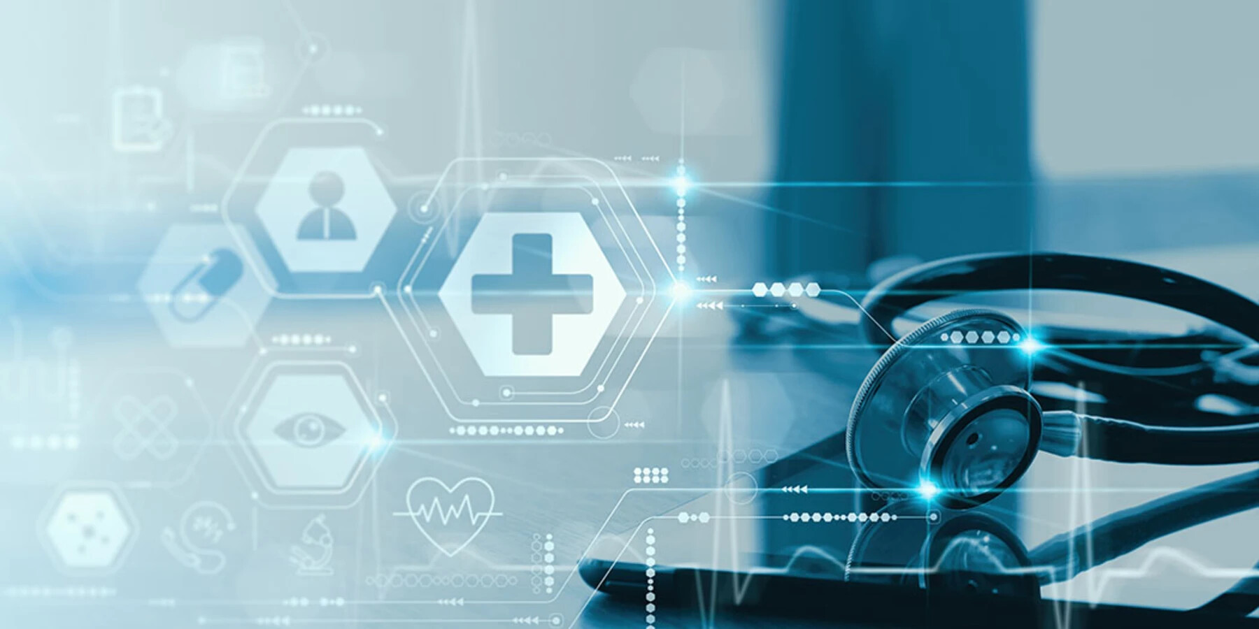 Stethoscope with healthcare symbols