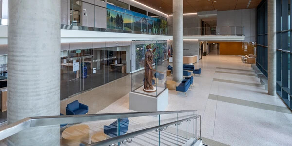 Clackamas Courthouse interior entrance from second floor