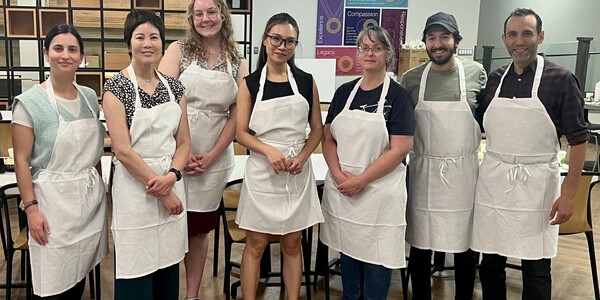 team standing together