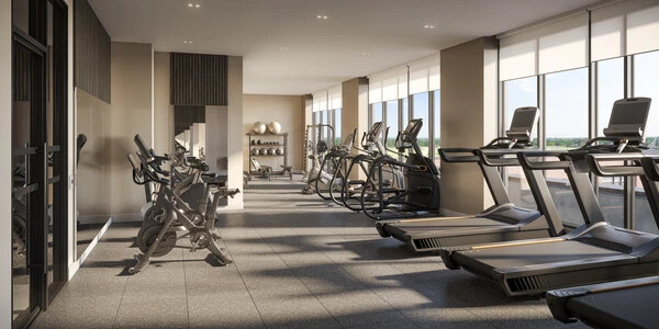 Fitness centre rendering at 500 Upper Wellington