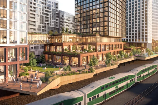 View of the Promenade at Toronto Rail Yards
