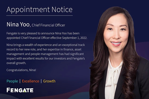 Fengate appoints Nina Yoo as Chief Financial Officer