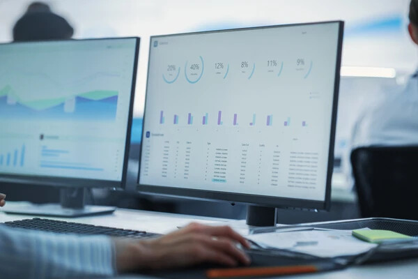 Close Up on Computer Monitors 