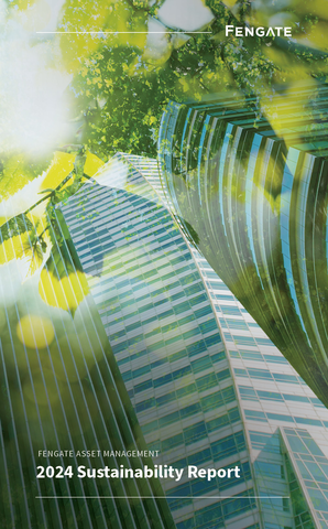 Fengate 2024 Sustainability Report Cover displaying building and trees