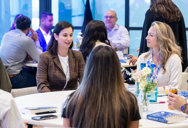 employee collaborating at a company event