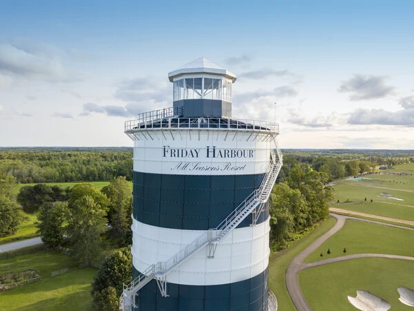 Watch tower with surrounding green space at Friday Harbour Resort