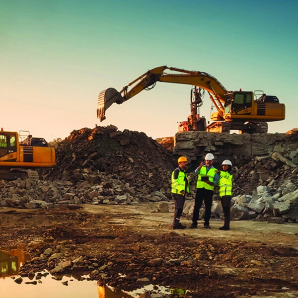 labourers working on site