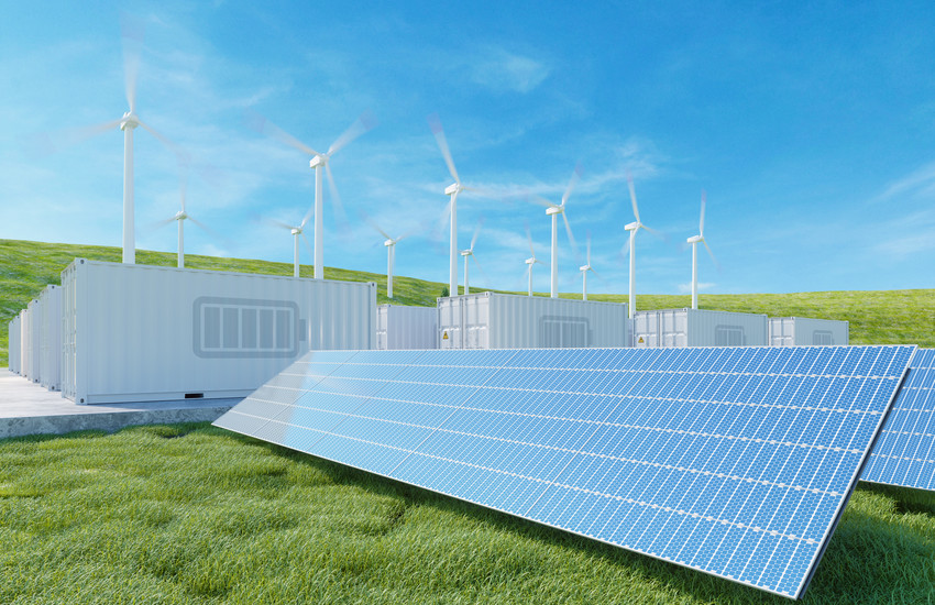solar panel and wind turbine