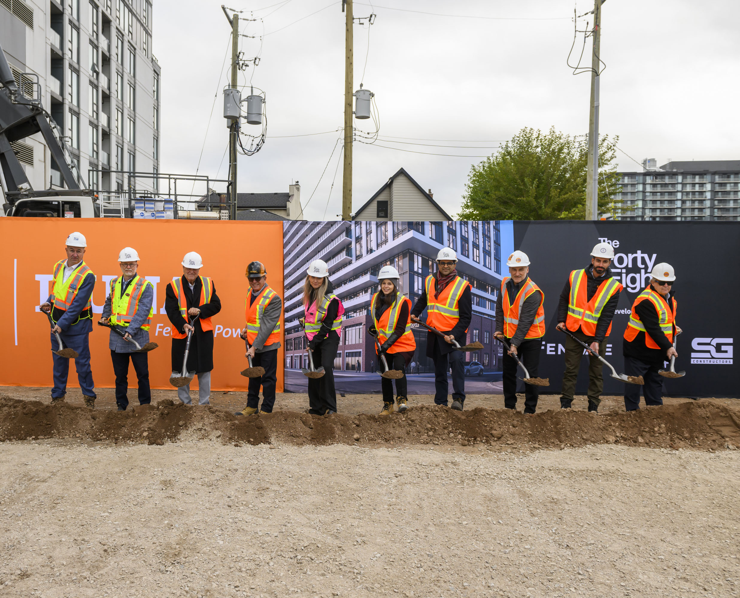 Image of project partners at The Forty-Eight groundbreaking ceremony